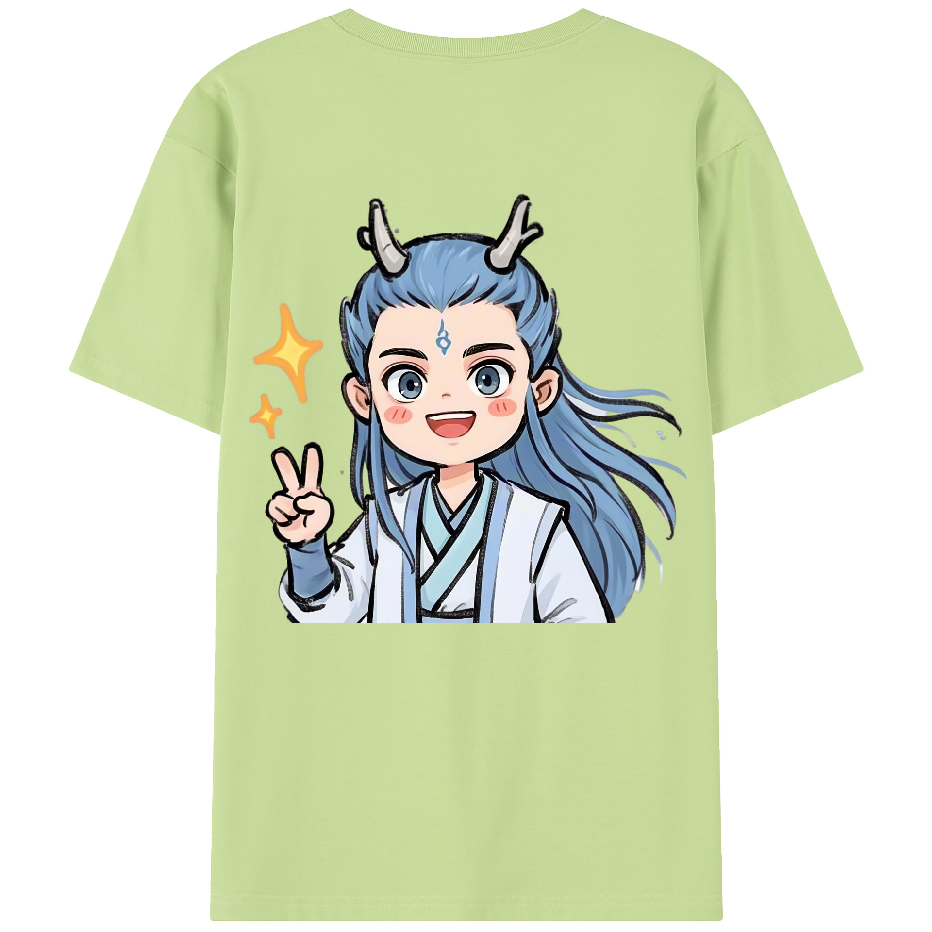 （画像用） Ne Zha 2 ナタ 魔童の大暴れ 綿100％半袖Tシャツ（背面プリント）